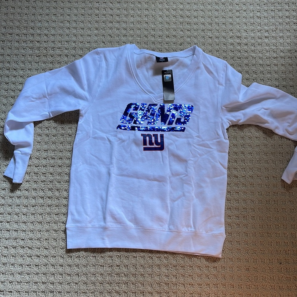 NFL Women's V-Neck Sweater - White and Blue